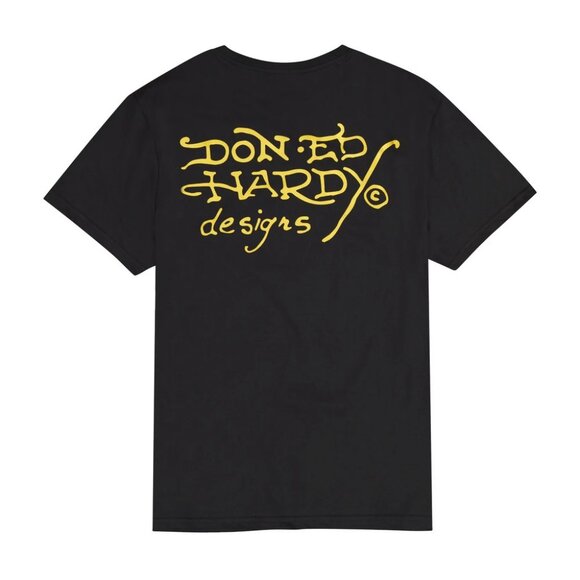 Ed Hardy Men's Cowboy Skull Throwback Rhinestone Tee Black - EHM1100-147RS - Picture 2 of 2